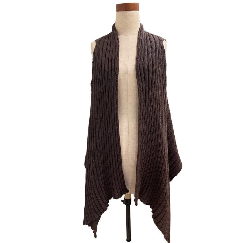 Pure Handknit womens shrug / shawl browm Med/large great layering piece